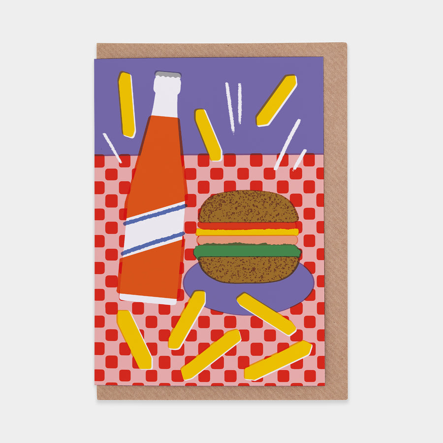 Burger & Fries Greetings Card