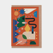 Celebration - Red Greetings Card by Alice Humphreys