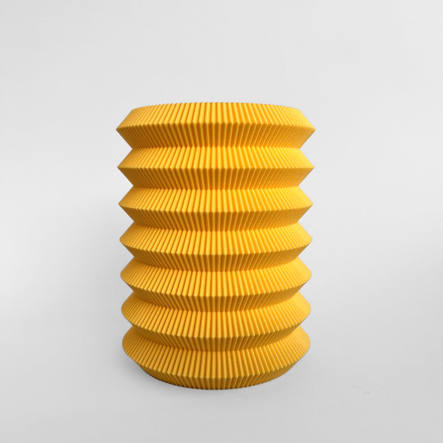 3D Printed S Vase 05 - Yellow