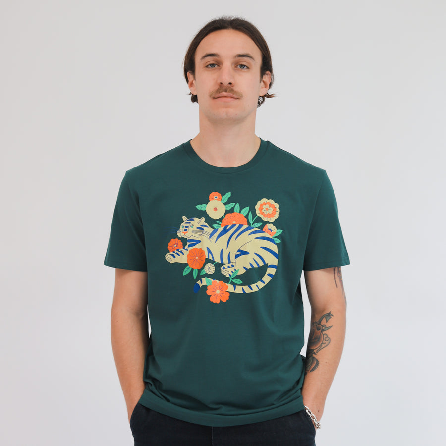 Tiger in Plants Unisex T-shirt - Evermade