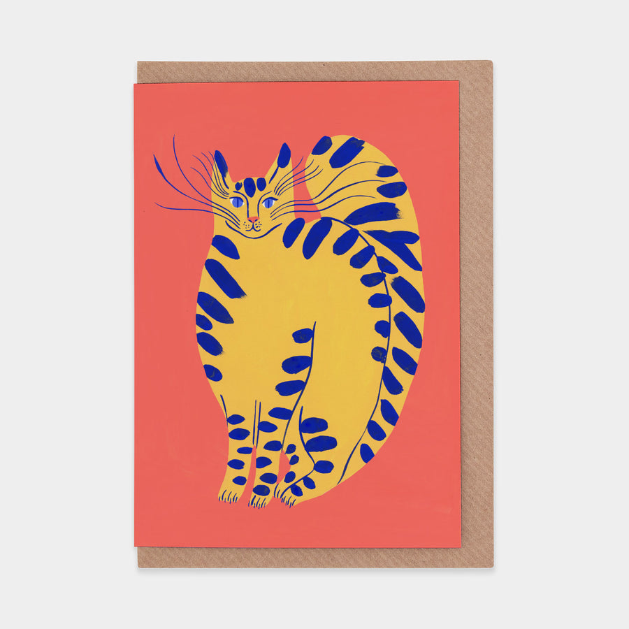 Yellow Kitten Greetings Card