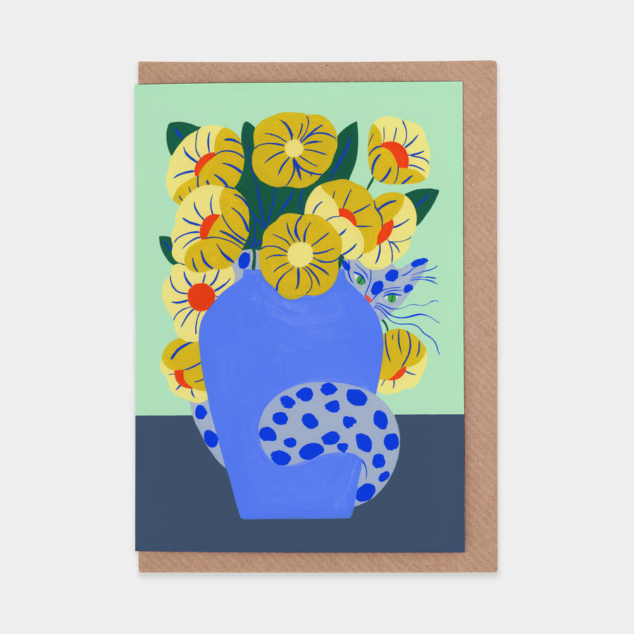 Hidden Cat Greetings Card by Agathe Singer