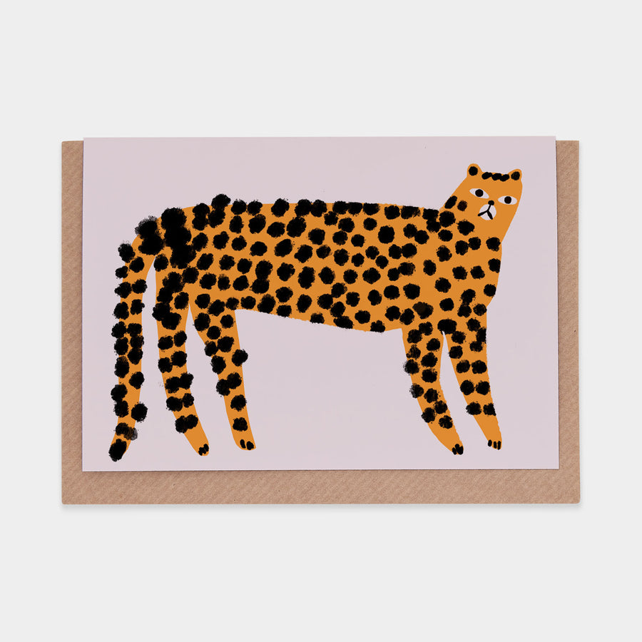 Leopard Greetings Card by Marcello Velho