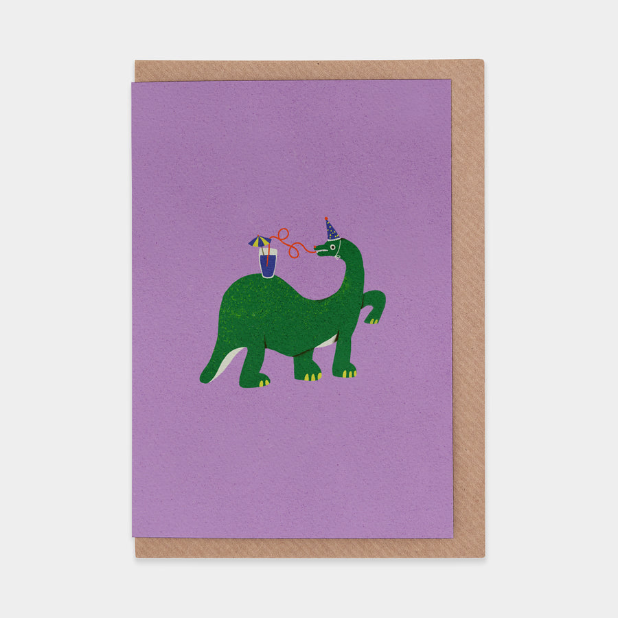 Dino Party Greetings Card by Zsófia Győrfi