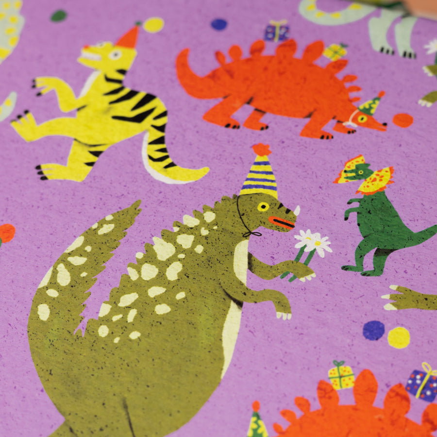Dino Party Gift Wrap by Zsófia Győrfi