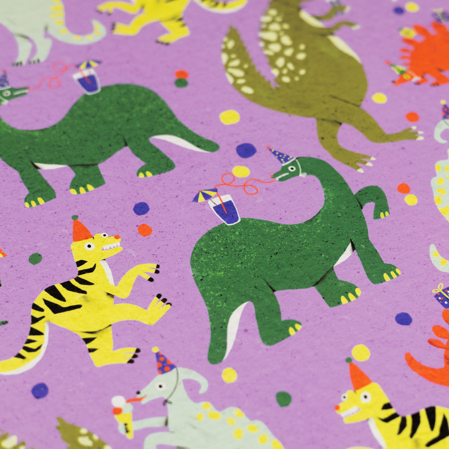 Dino Party Gift Wrap by Zsófia Győrfi