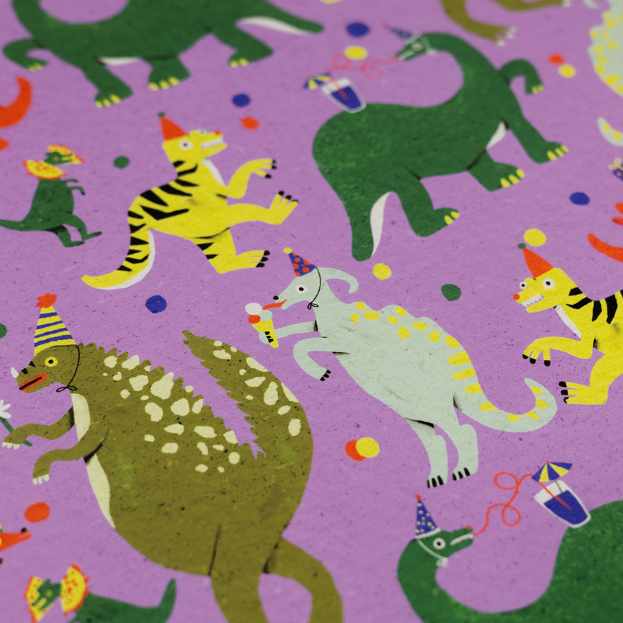 Dino Party Gift Wrap by Zsófia Győrfi
