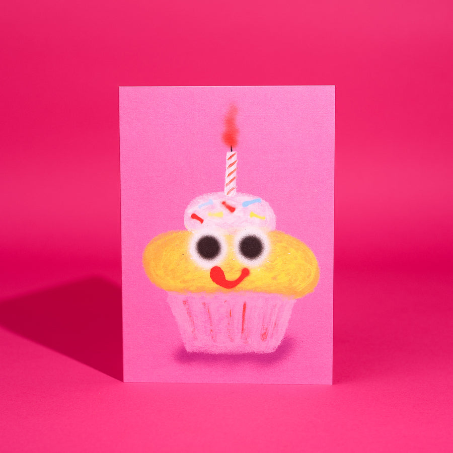 Cake Greetings Card by Jon Burgerman