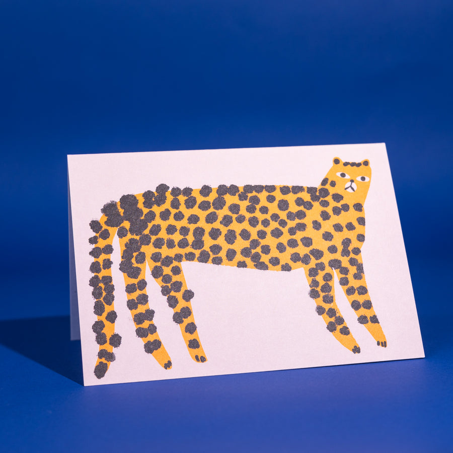 Leopard Greetings Card by Marcello Velho