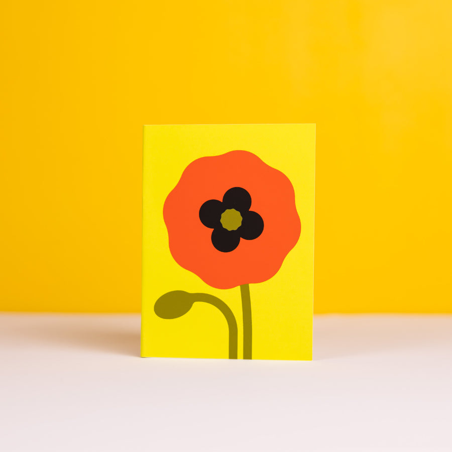 Red Poppy Greetings Card by Giacomo Bagnara