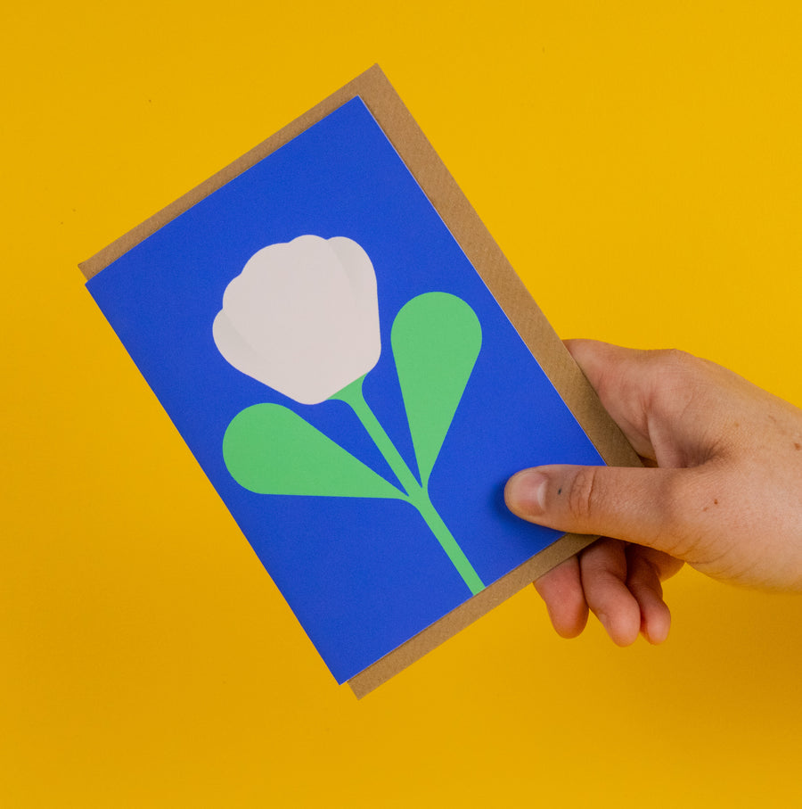 White Tulip Greetings Card by Giacomo Bagnara
