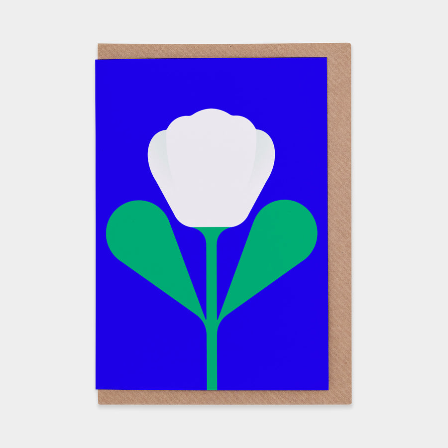White Tulip Greetings Card by Giacomo Bagnara