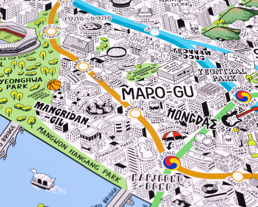 Hand Drawn Map of Seoul