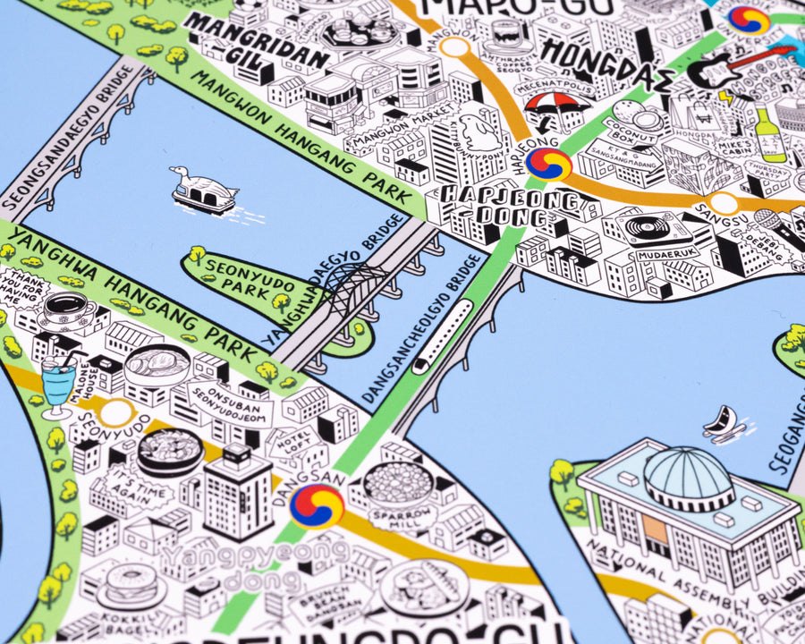 Hand Drawn Map of Seoul