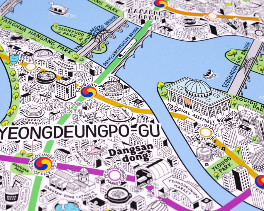 Hand Drawn Map of Seoul
