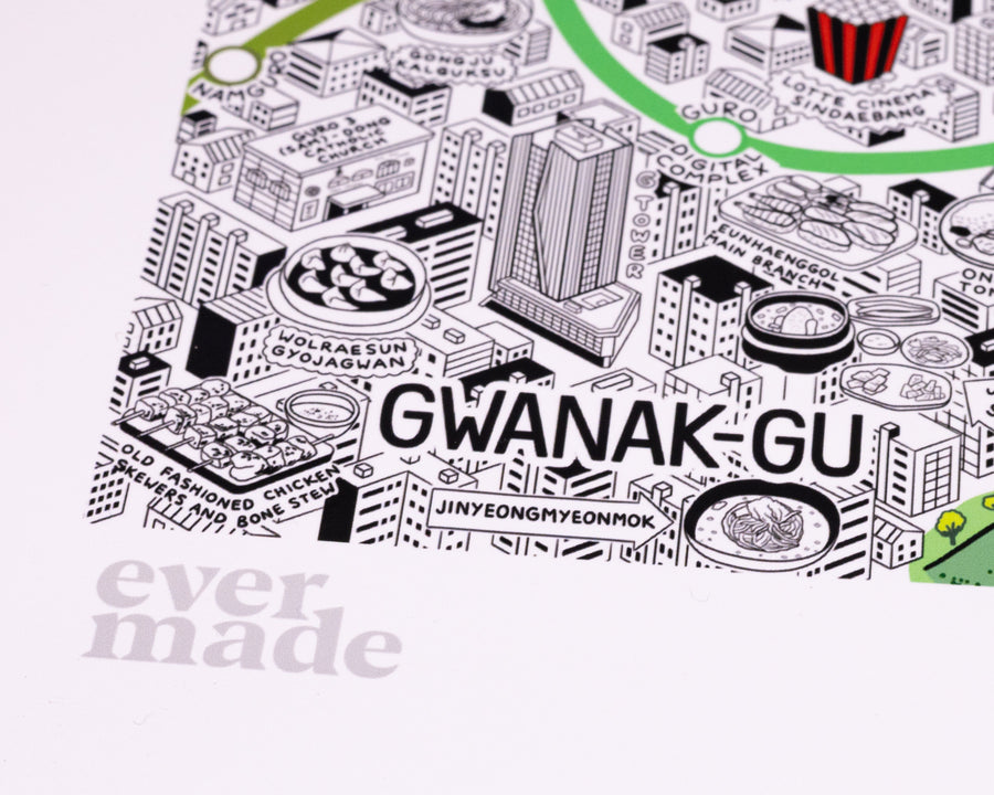 Hand Drawn Map of Seoul