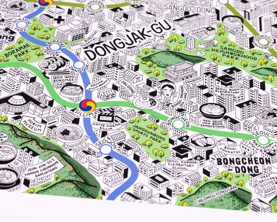 Hand Drawn Map of Seoul