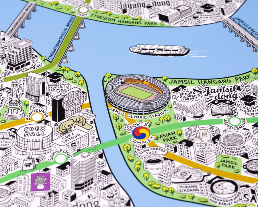 Hand Drawn Map of Seoul