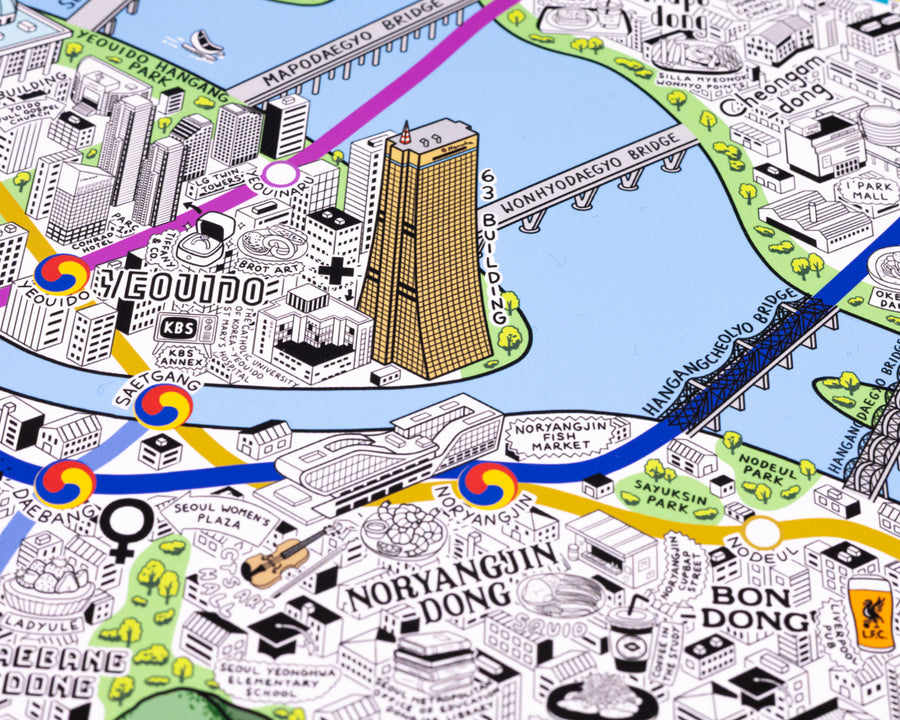 Hand Drawn Map of Seoul