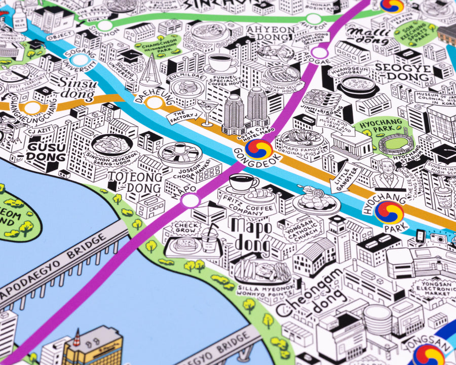Hand Drawn Map of Seoul