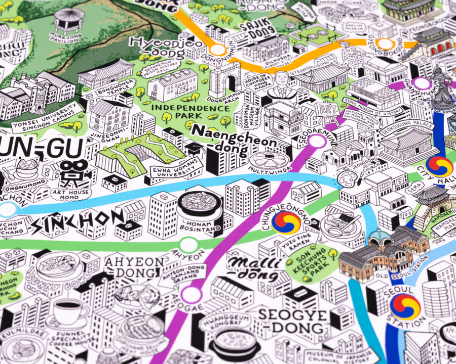 Hand Drawn Map of Seoul