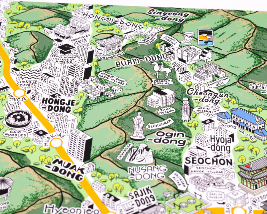 Hand Drawn Map of Seoul