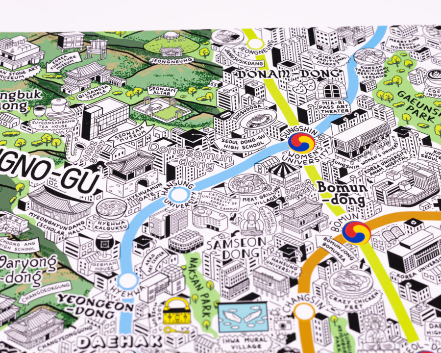 Hand Drawn Map of Seoul
