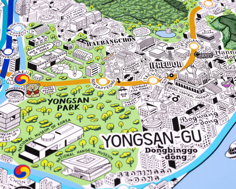 Hand Drawn Map of Seoul