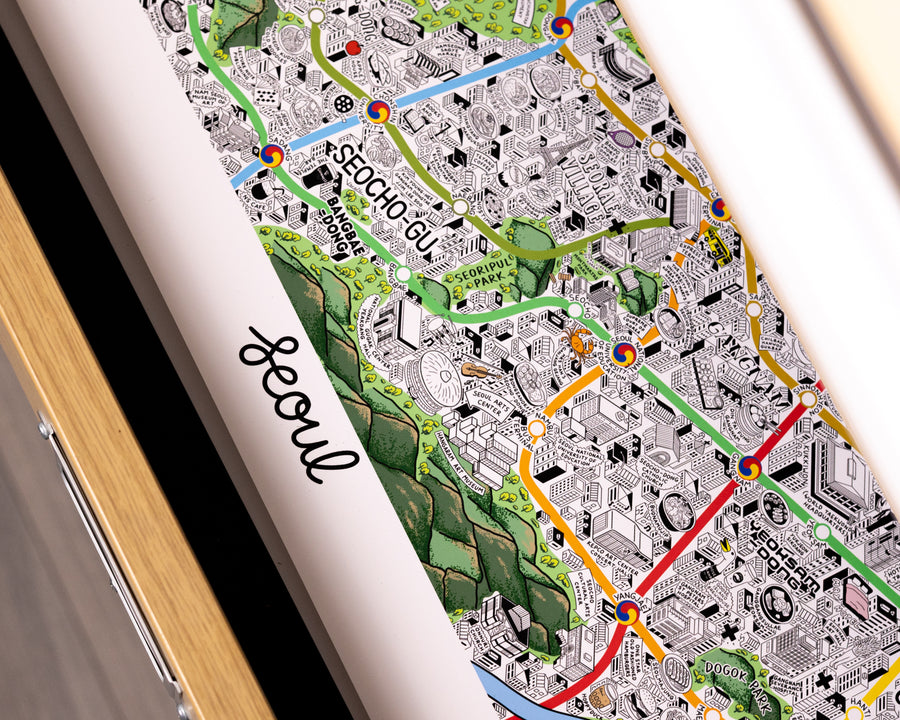 Hand Drawn Map of Seoul