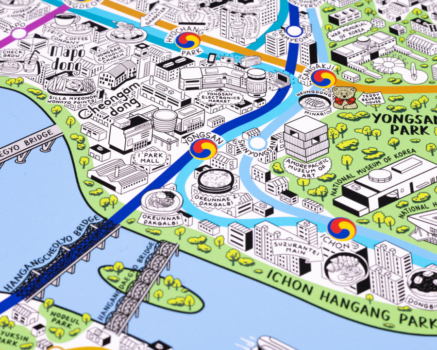 Hand Drawn Map of Seoul