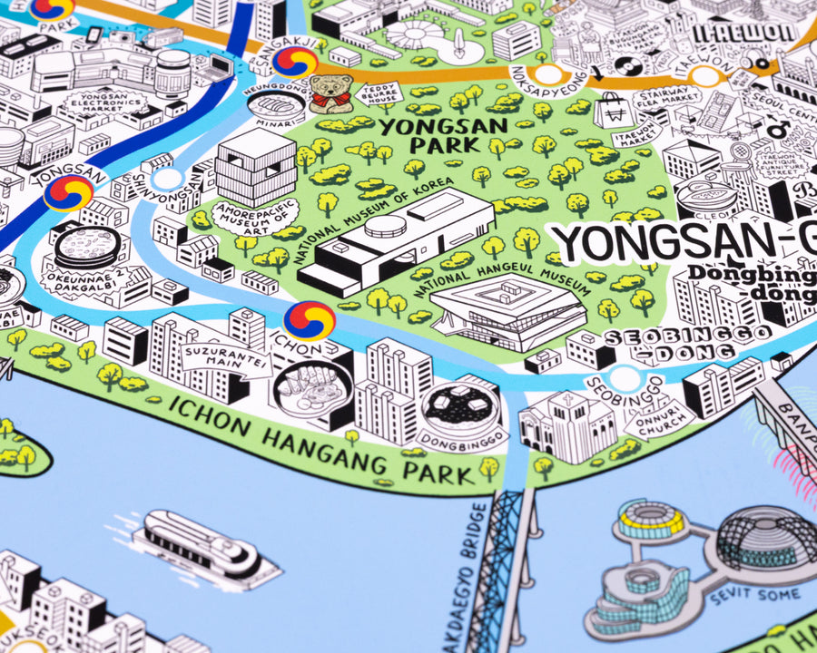 Hand Drawn Map of Seoul