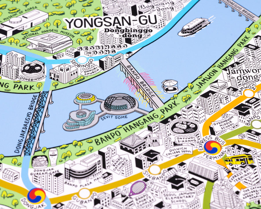 Hand Drawn Map of Seoul