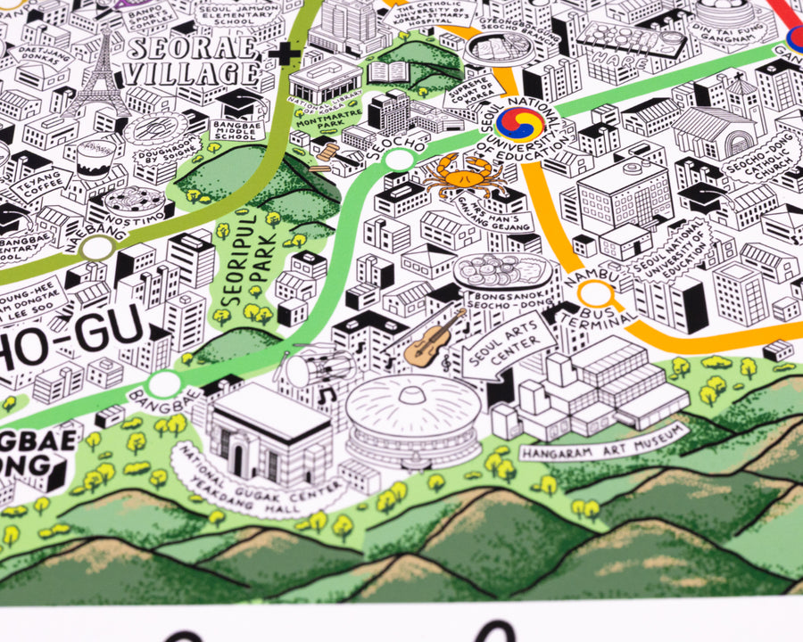 Hand Drawn Map of Seoul
