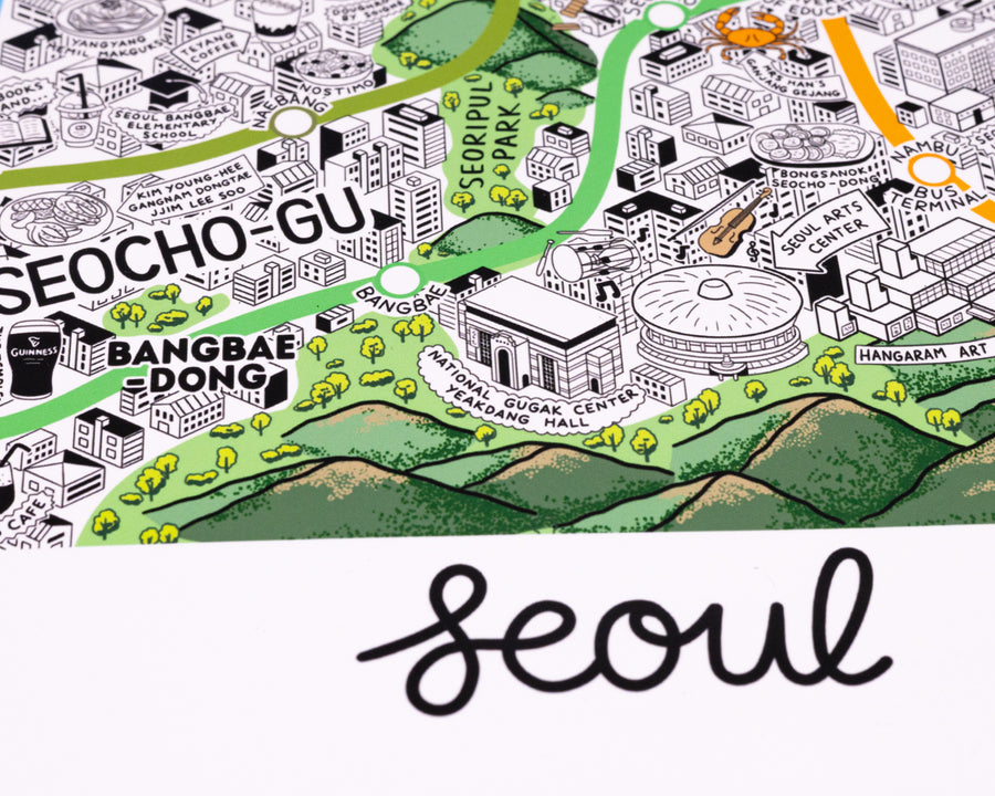 Hand Drawn Map of Seoul