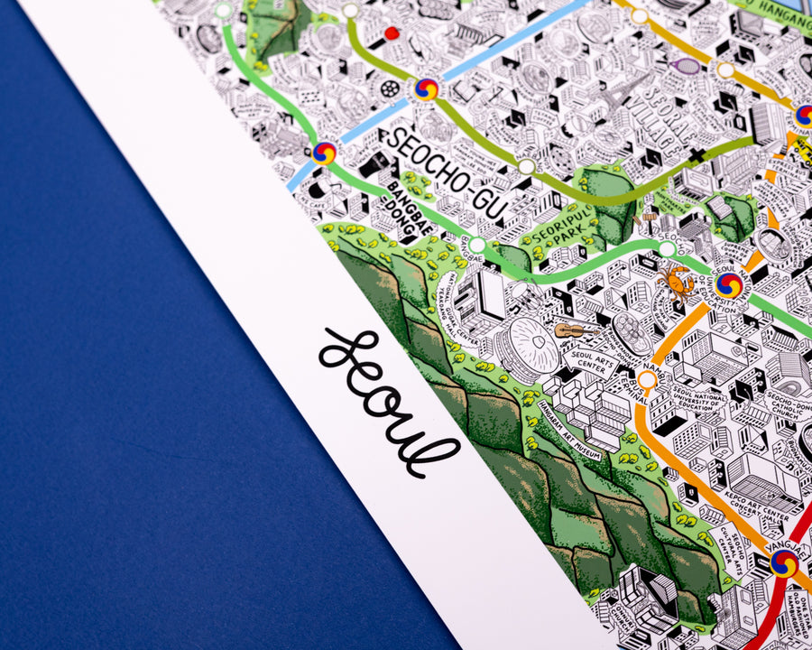 Hand Drawn Map of Seoul