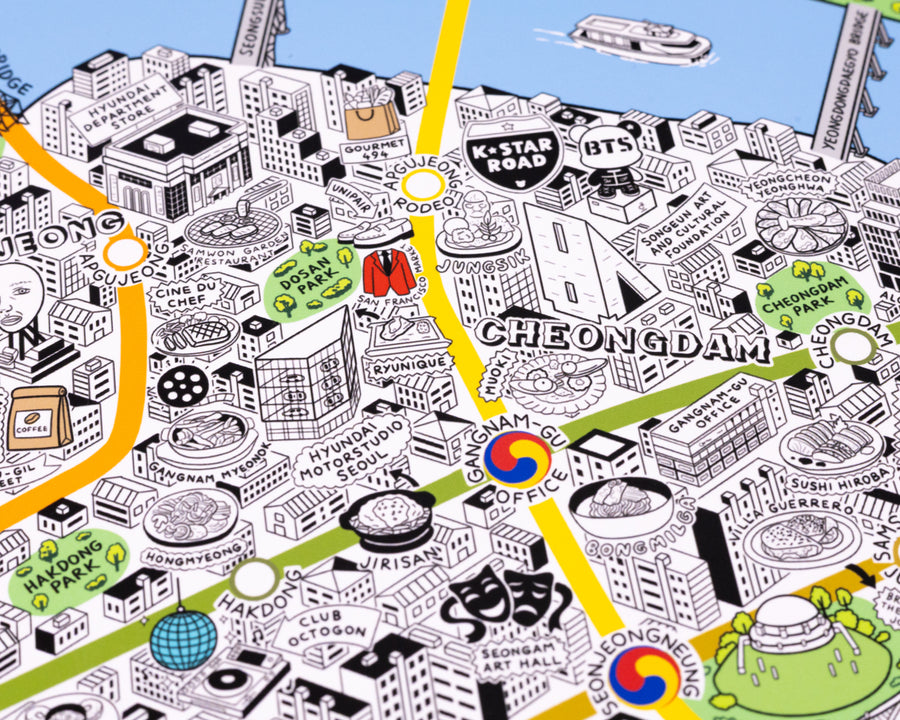 Hand Drawn Map of Seoul