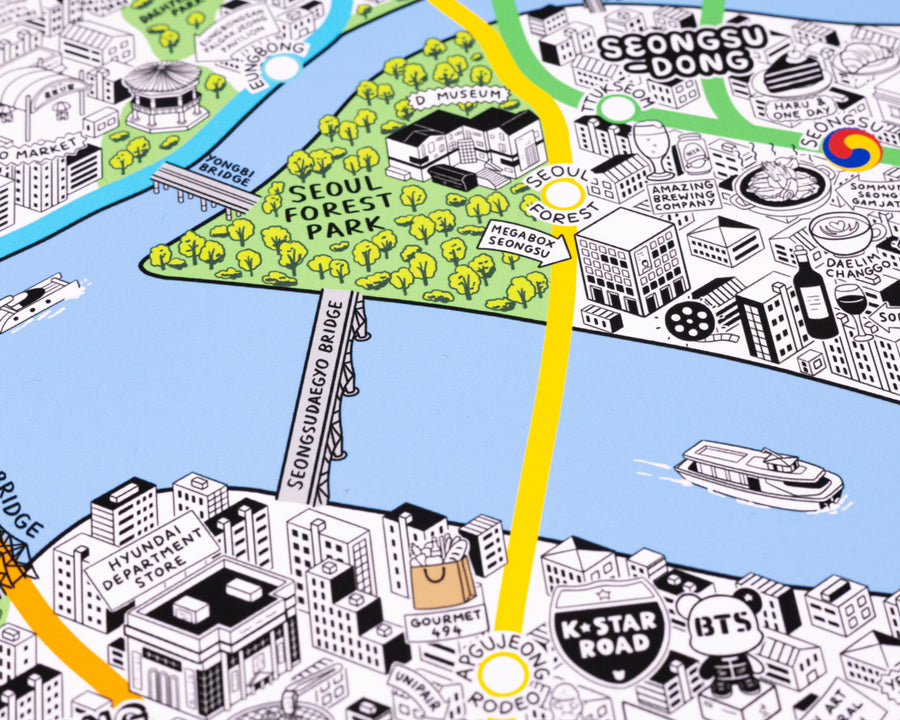 Hand Drawn Map of Seoul