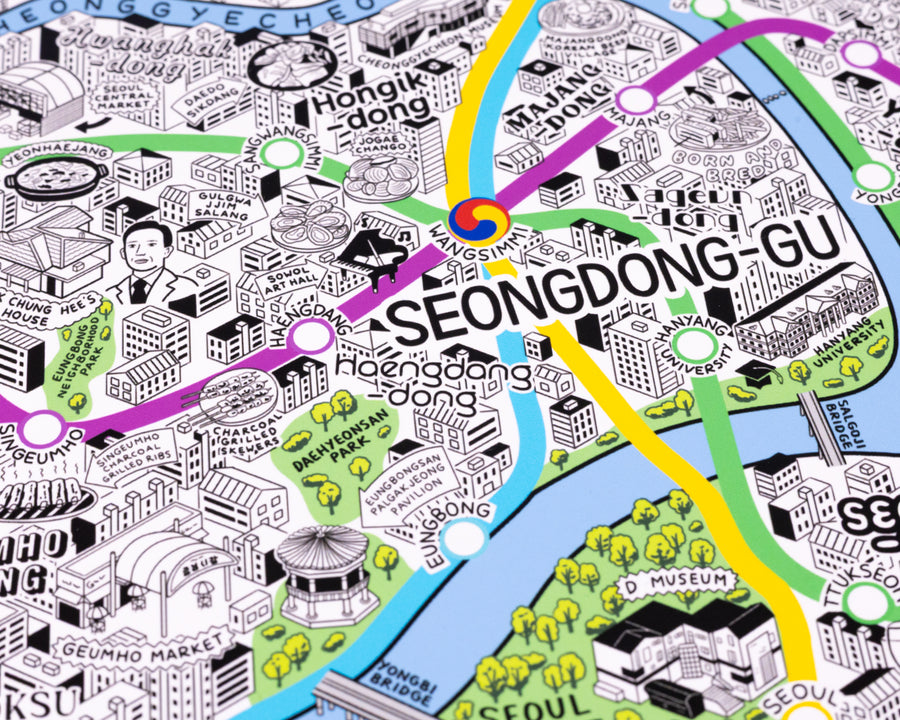 Hand Drawn Map of Seoul