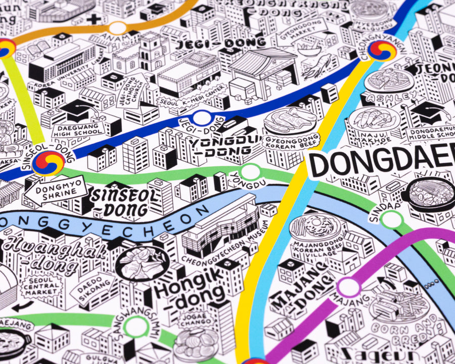 Hand Drawn Map of Seoul