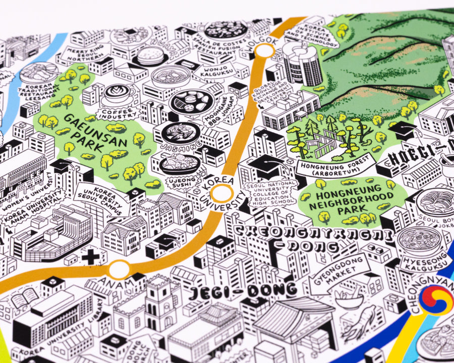Hand Drawn Map of Seoul