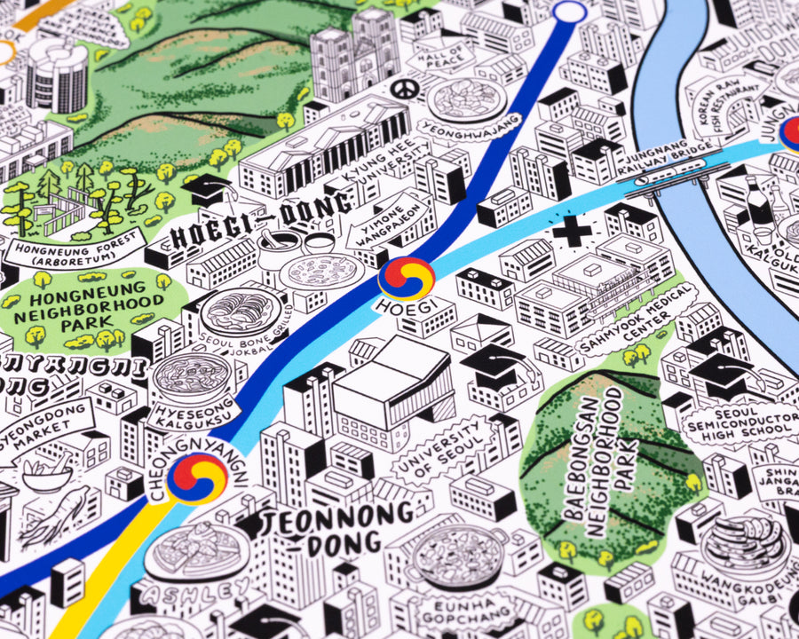 Hand Drawn Map of Seoul