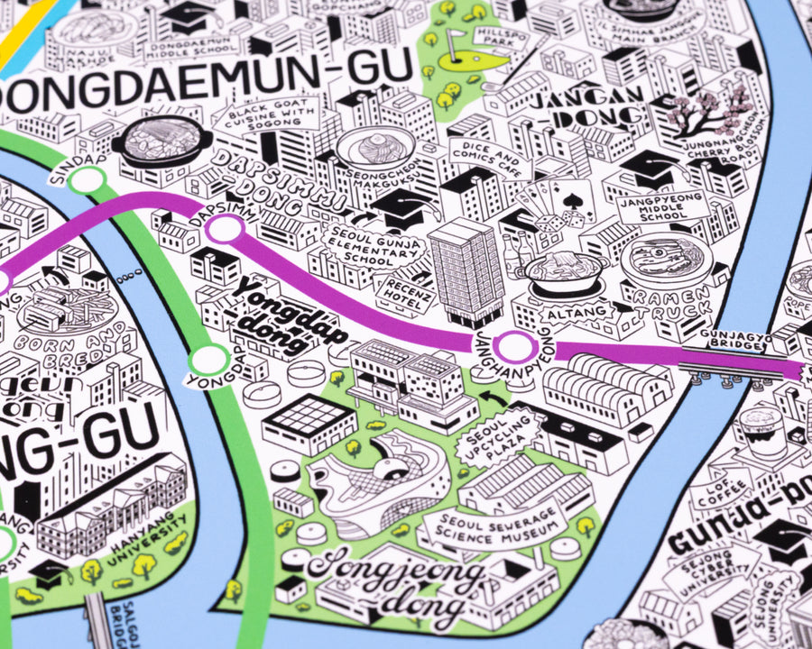 Hand Drawn Map of Seoul