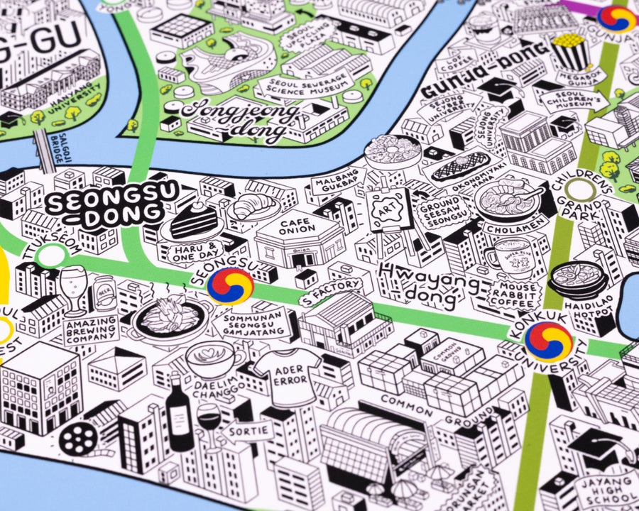 Hand Drawn Map of Seoul