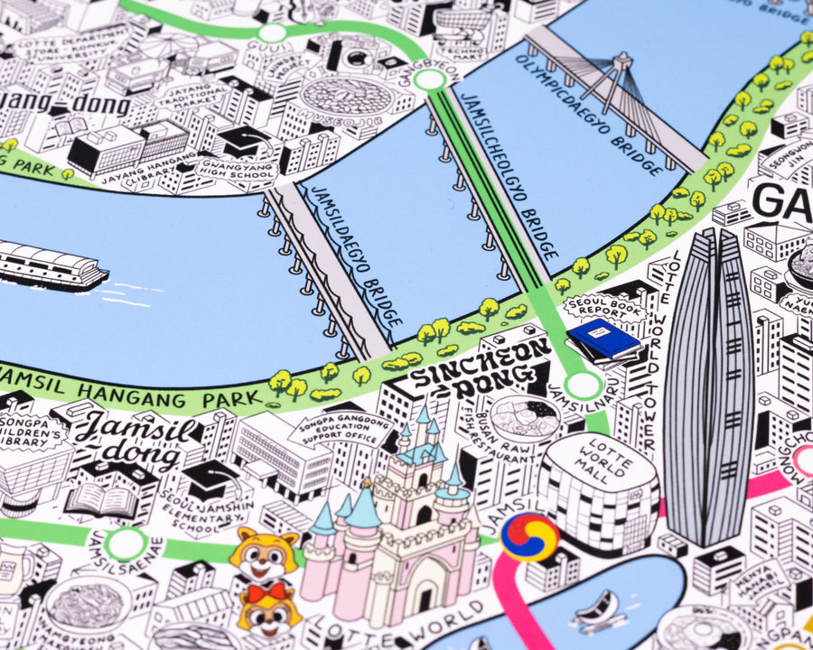 Hand Drawn Map of Seoul