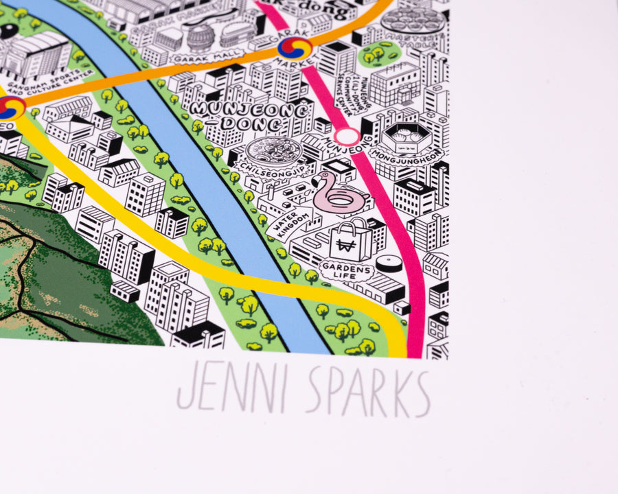 Hand Drawn Map of Seoul