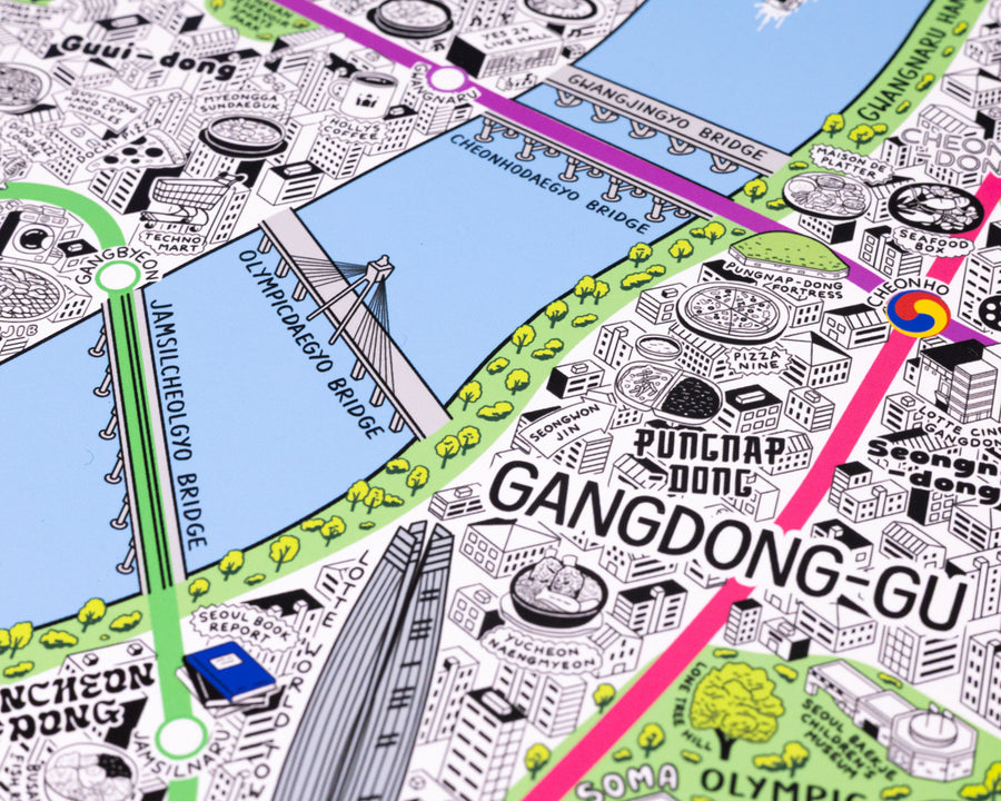Hand Drawn Map of Seoul