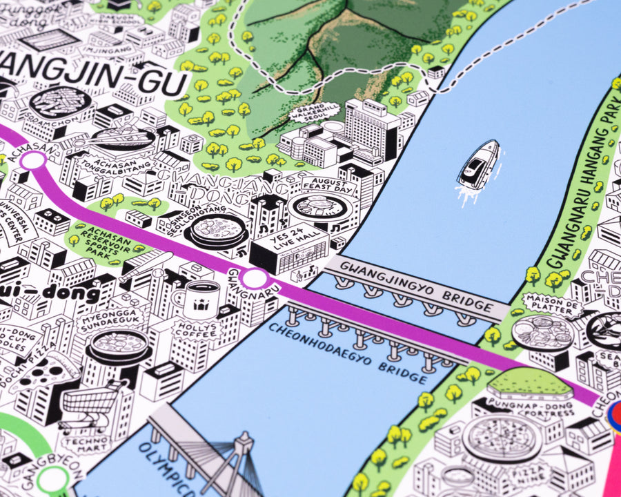 Hand Drawn Map of Seoul