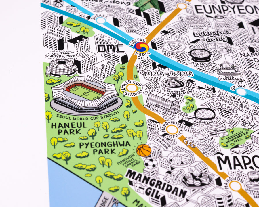 Hand Drawn Map of Seoul
