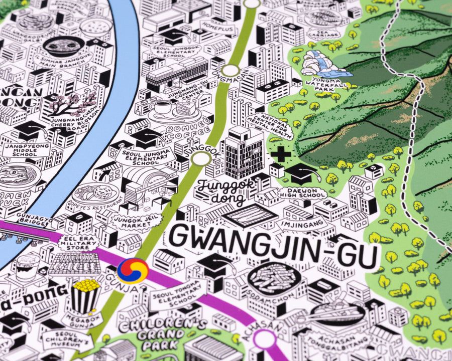 Hand Drawn Map of Seoul