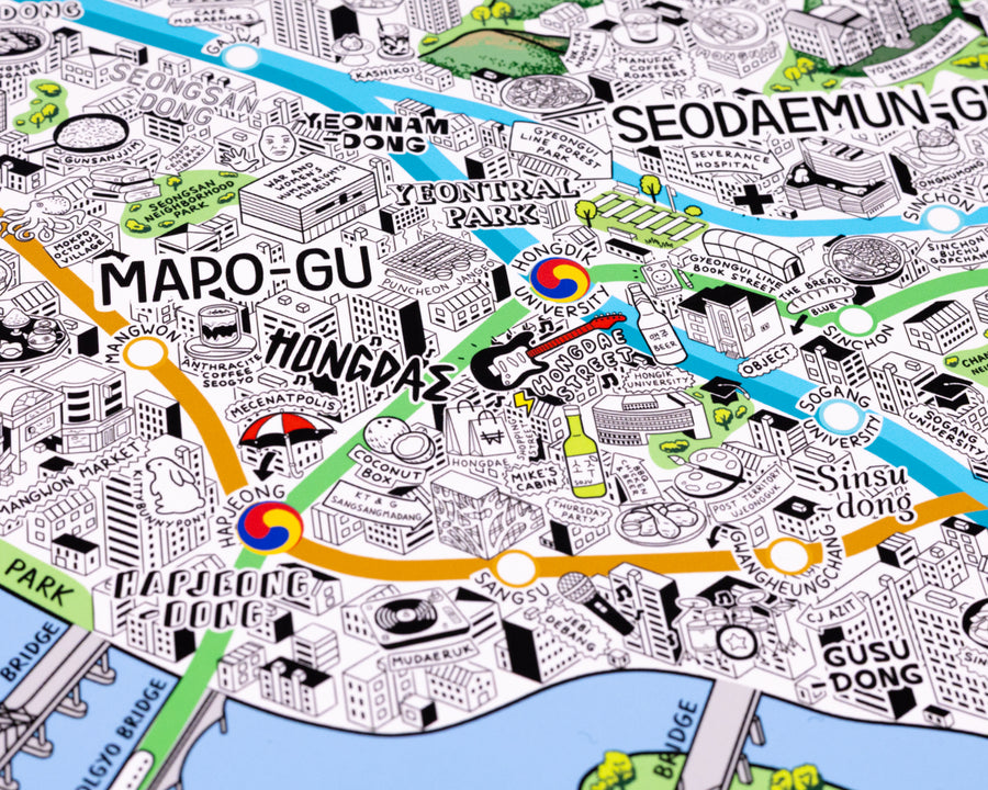 Hand Drawn Map of Seoul